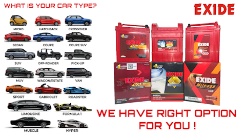 Exide Has Full Range Of Product For All Vehicle Type